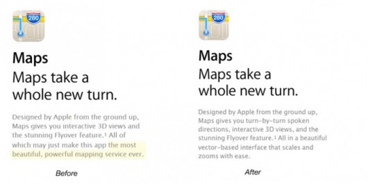 Mapas Apple cambia el lema
