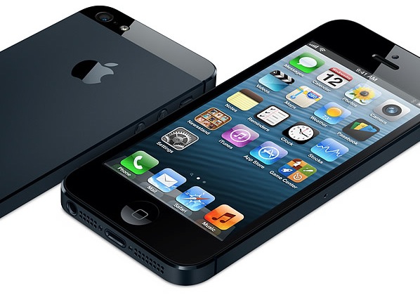 iPhone 5 black two up flat front back