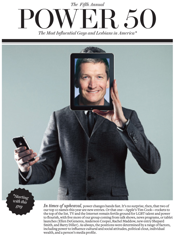 Tim Cook most influent gay - Out Magazine
