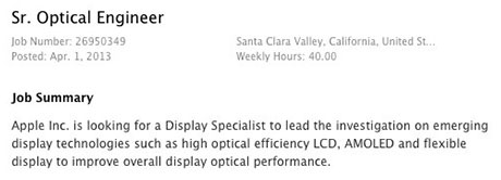 Apple mencari seorang insinyur dengan pengalaman di layar fleksibel 2